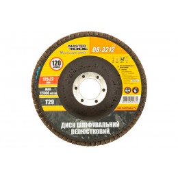 Круг лепестковый торцевой Mastertool 125 мм x Р120 изогнутый (08-3212) Круг лепестковый торцевой Mastertool 125 мм x Р120 изогнутый (08-3212)