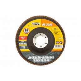 Круг лепестковый торцевой Mastertool 125 мм x Р80 изогнутый (08-3208) Круг лепестковый торцевой Mastertool 125 мм x Р80 изогнутый (08-3208)