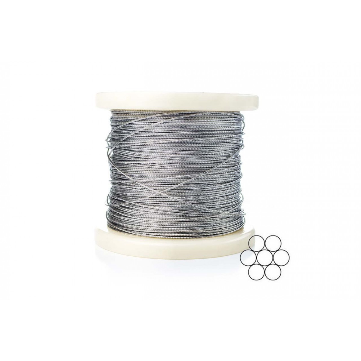 Трос нержавеющий Apro 1мм x 200м (1x7) DIN 3052 (WR-G30521N) (200 шт.)