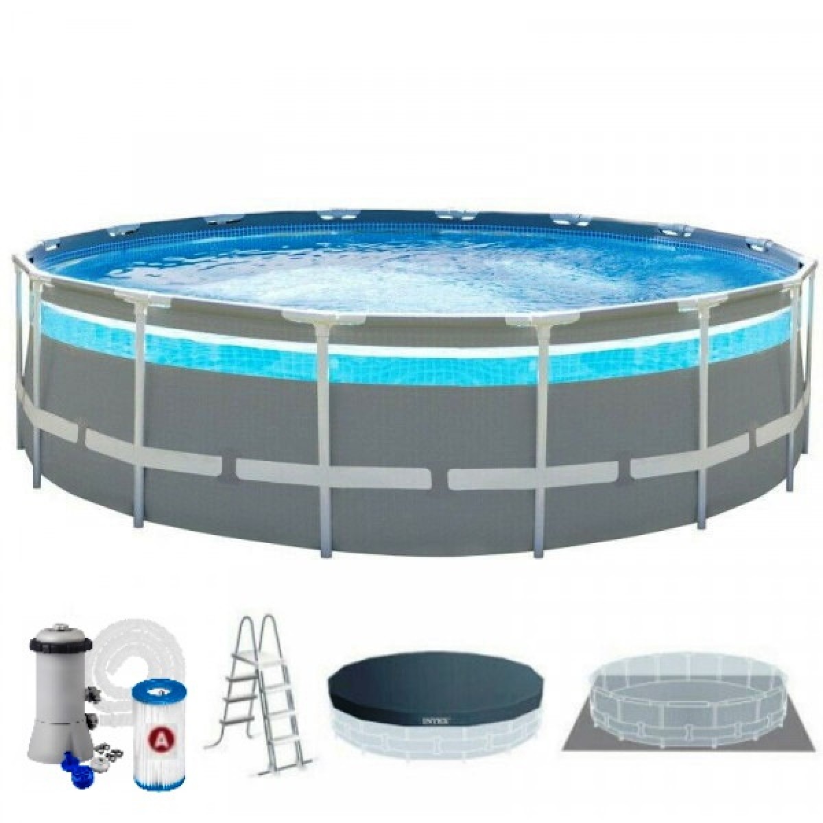 Intex 26722 (Диаметр 427 x Высота 107см) Каркасный бассейн Ultra Frame Pool Intex 26722 (Диаметр 427 x Высота 107см) Каркасный бассейн Ultra Frame Pool