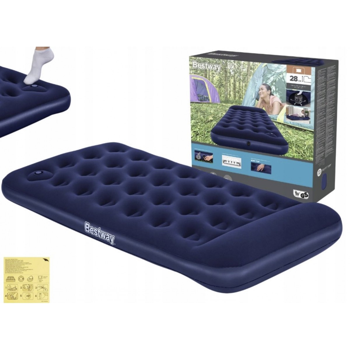 Bestway 67224 (188 x 99 x 28/22см) Надувной матрас с насосом