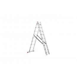 Лестница 3-х раскладная Intertool 5926 мм х 3x9 ступеней (LT-0309) алюминиевая Лестница 3-х раскладная Intertool 5926 мм х 3x9 ступеней (LT-0309) алюминиевая