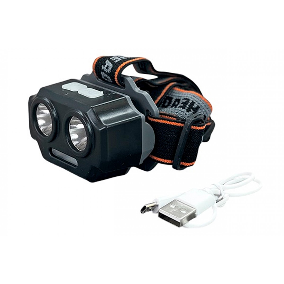 Фонарь налобный аккумуляторный 2*Р30+3*SMD (MPH038280)
