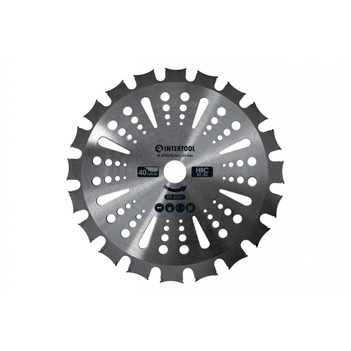 Диск для триммера Intertool 255мм x 40Т победитовый двусторонний (DT-2351)