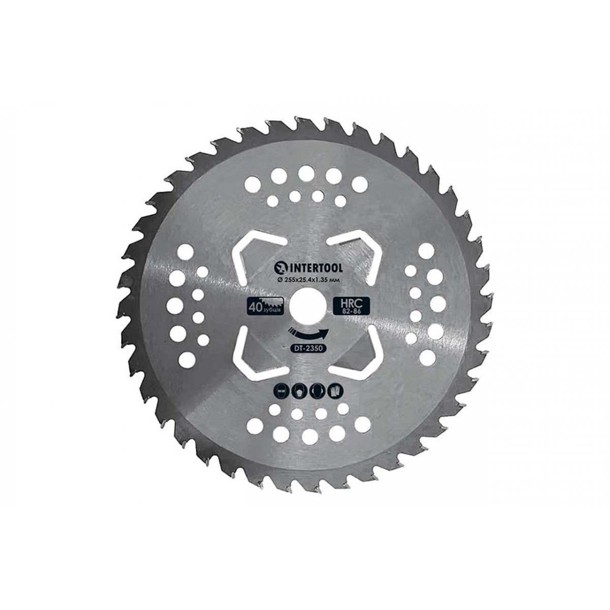 Диск для триммера Intertool 255мм x 40Т победитовый подрезной 4 (DT-2350)