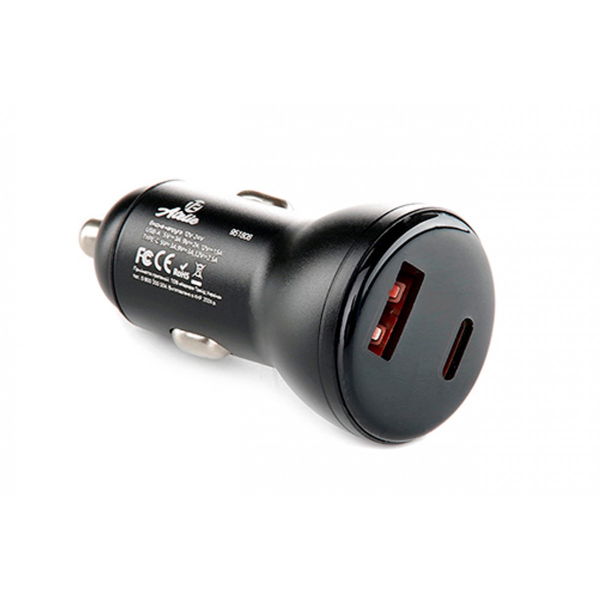 Автомобильное зарядное устройство 12 Atelie USB/Tipe-C x 5V x 3A черный (951808) Автомобильное зарядное устройство 12 Atelie USB/Tipe-C x 5V x 3A черный (951808)