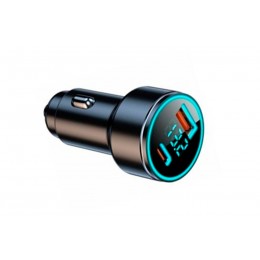 Автомобильное зарядное устройство 12 Atelie USB/Tipe-C x 5V x 3A с подсветкой черный (951809)