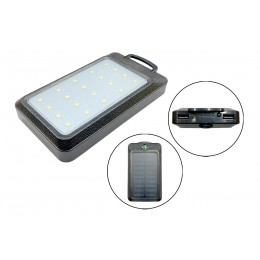 Павербанк солнечный 20000 mAh с фонарём и компасом (ударопрочный влагозащита) (1122-300)