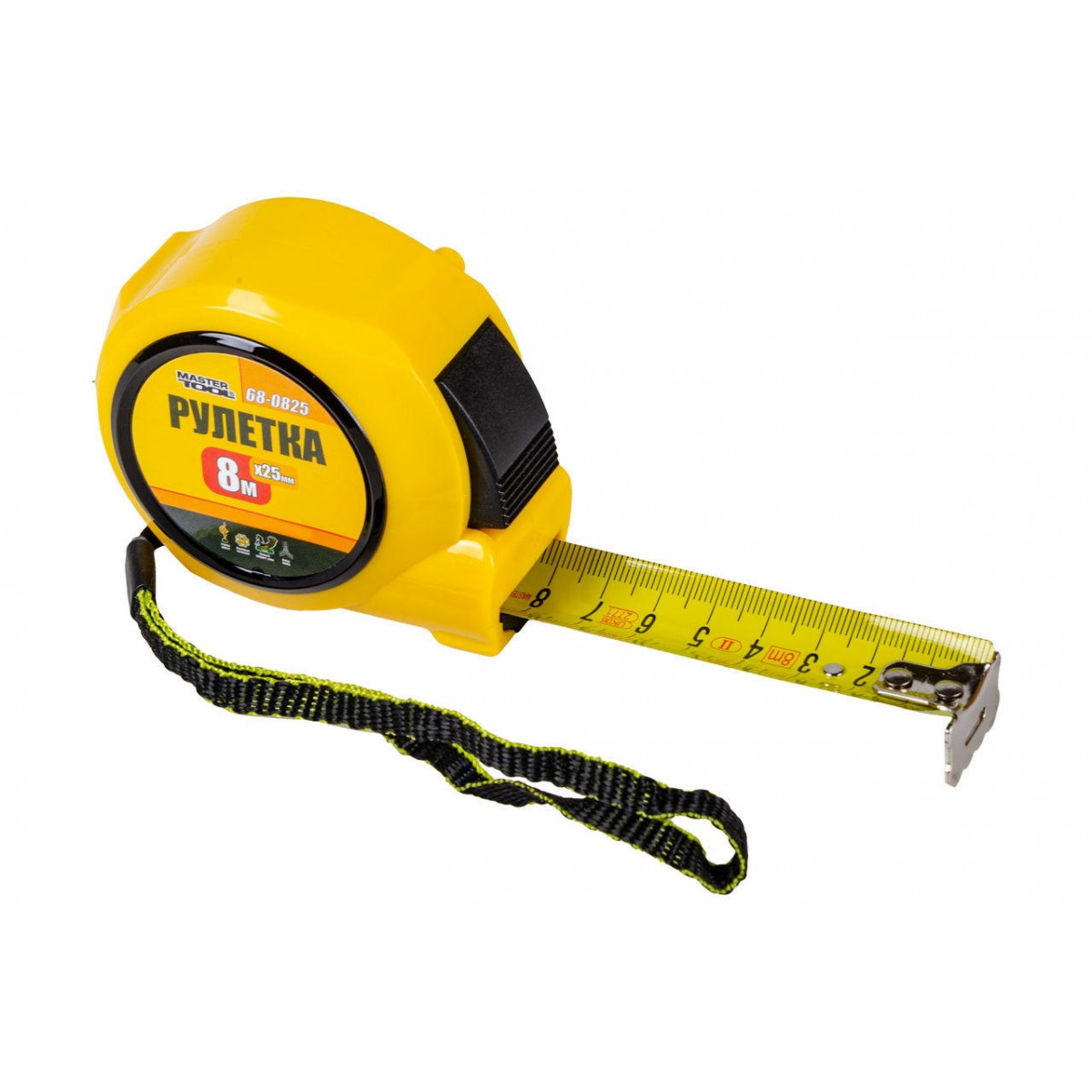 Рулетка Mastertool 8 м x 25 мм автостоп (68-0825)