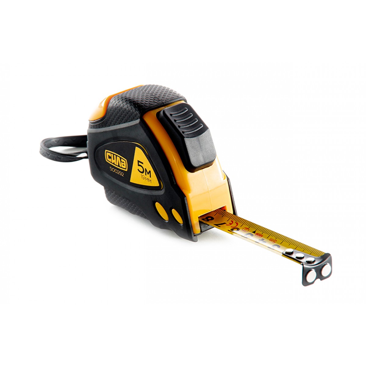 Рулетка Сила 5м x 19мм супер-магнит обрезиненная автостоп (500292)