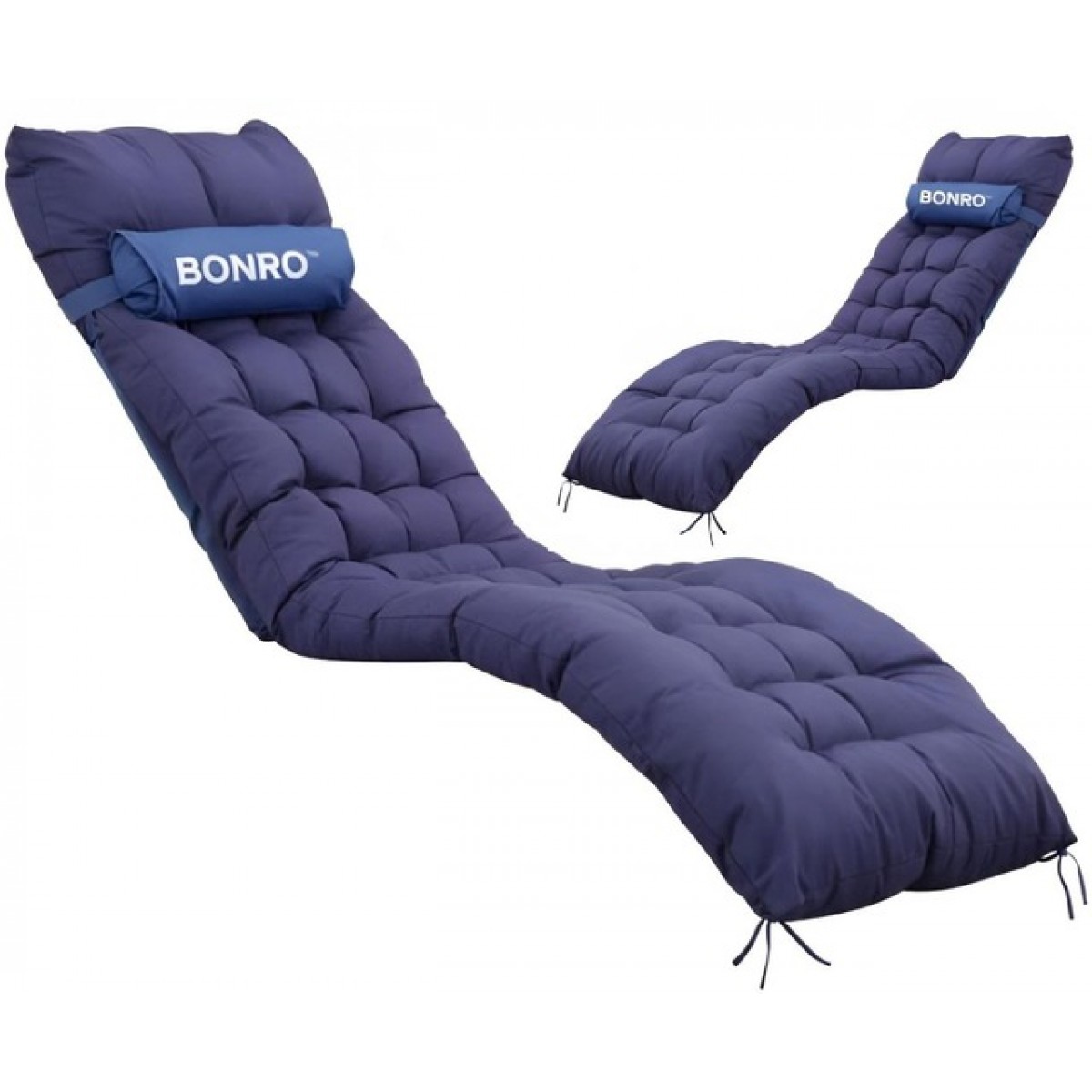 Подушка матрац для шезлонга 155х55х5 Bonro B-02 синя Подушка матрац для шезлонга 155х55х5 Bonro B-02 синя