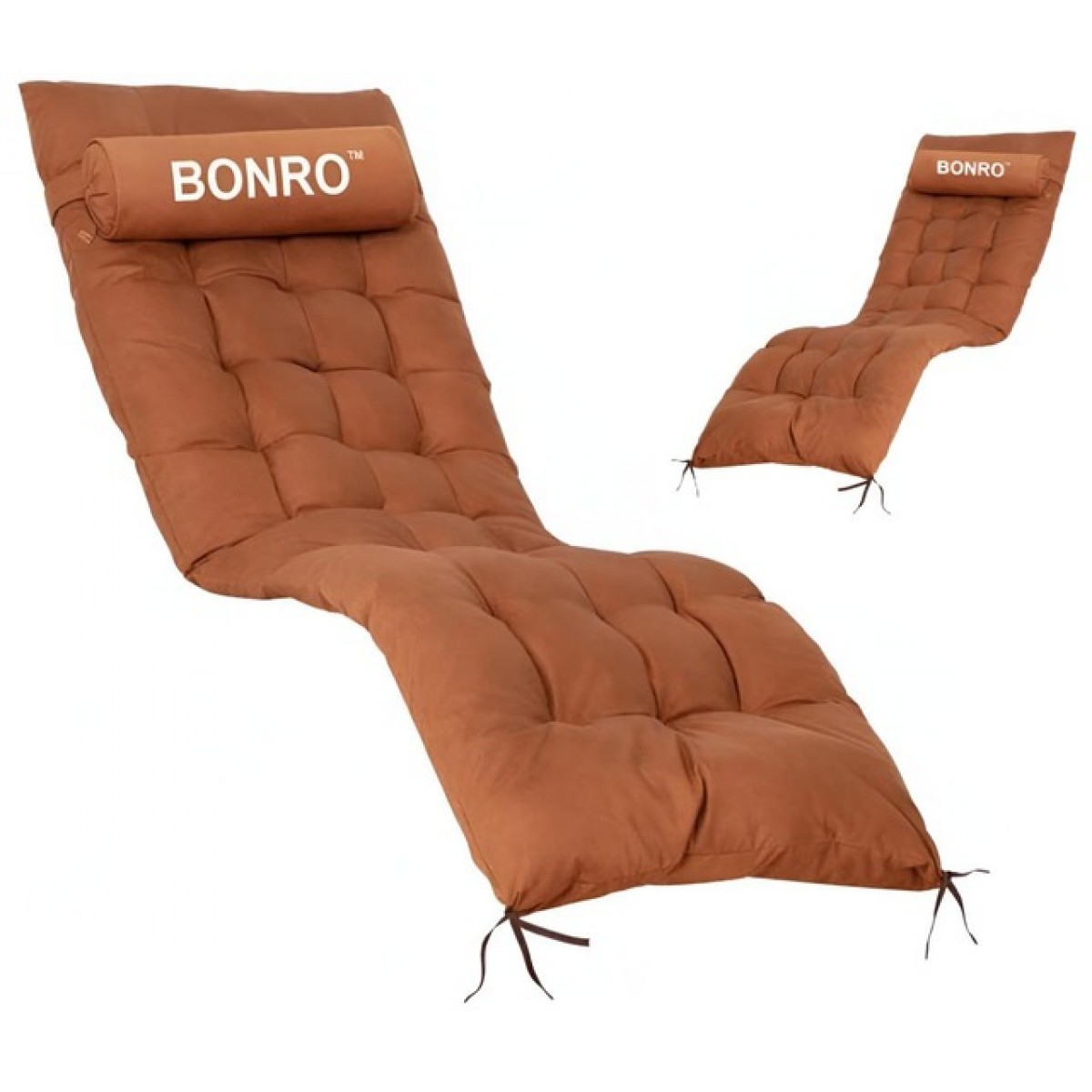 Подушка матрац для шезлонга 155х55х5 Bonro B-02 коричнева Подушка матрац для шезлонга 155х55х5 Bonro B-02 коричнева