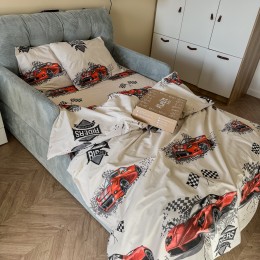 Постельное белье «LeLIT»,Бязь,Бежевый с принтом,Евро B-1156