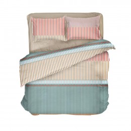 Постельное белье "LeLIT",Микрофибра,Бежево-Зеленый,Полтораспальный P-0135