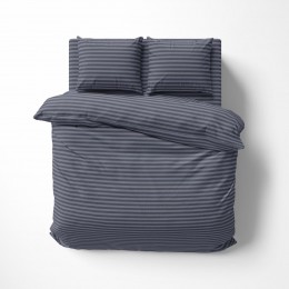 Постільна білизна “LeLIT” B-1189, Бязь, Графіт в смужку, Півтораспальна