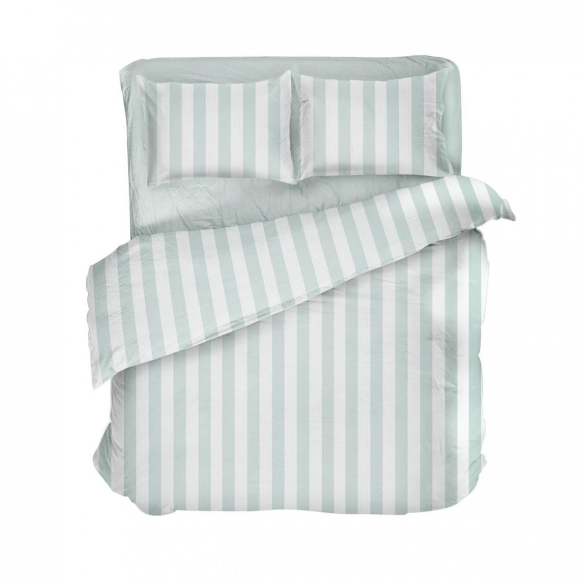 Постельное белье "LeLIT",Микрофибра,Голубой с Белым,Полтораспальный P-0134