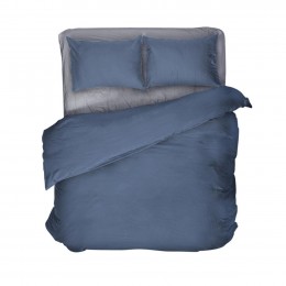 Постельное белье "LeLIT",Поликотон,Серый с Синим,Полтораспальный, P-0128