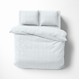 Постельное белье “LeLIT”, Бязь,Голубой с Белым,Полтораспальный, B-1167