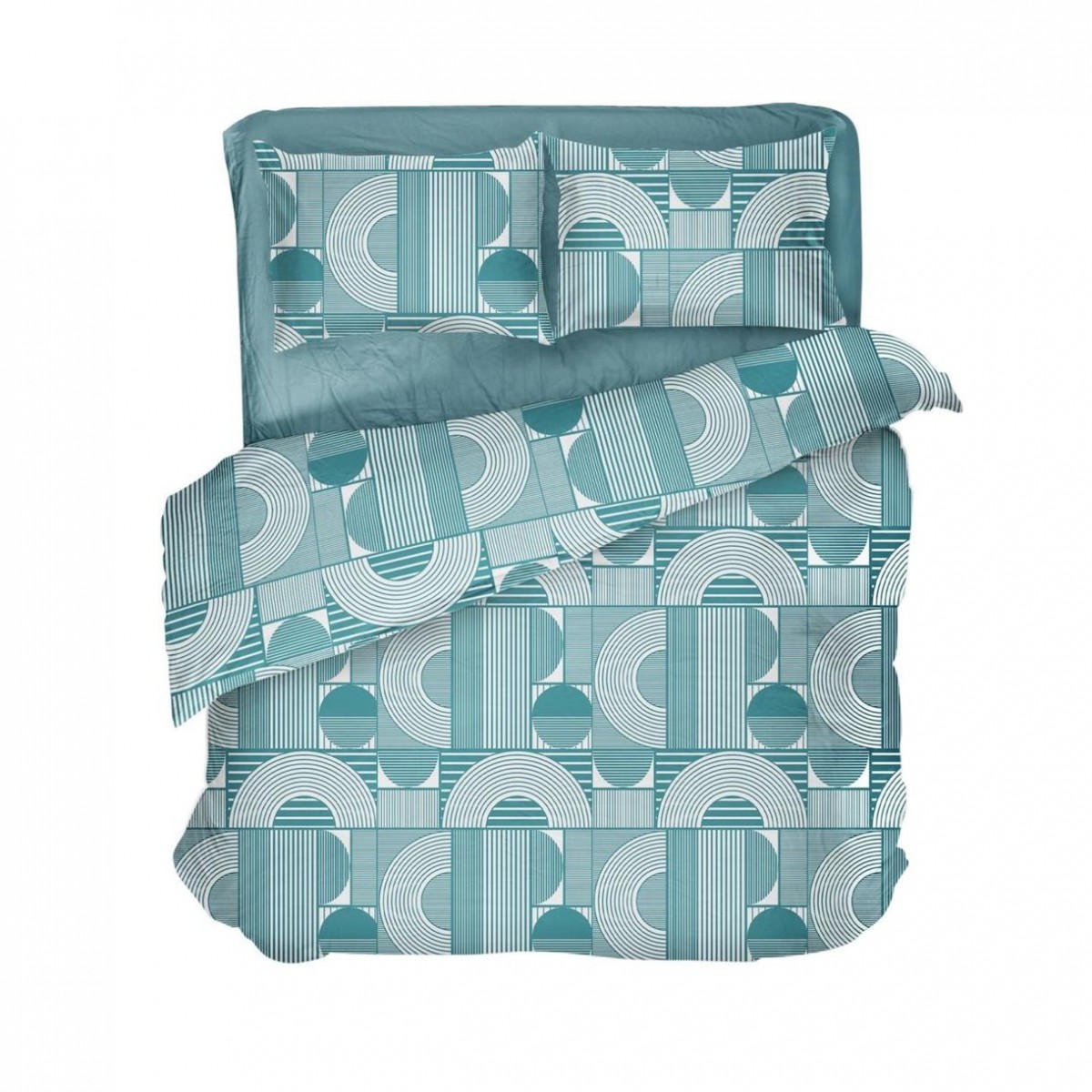 Постельное белье "LeLIT",Микрофибра,Темно-Бирюзовый,Полтораспальный P-0136