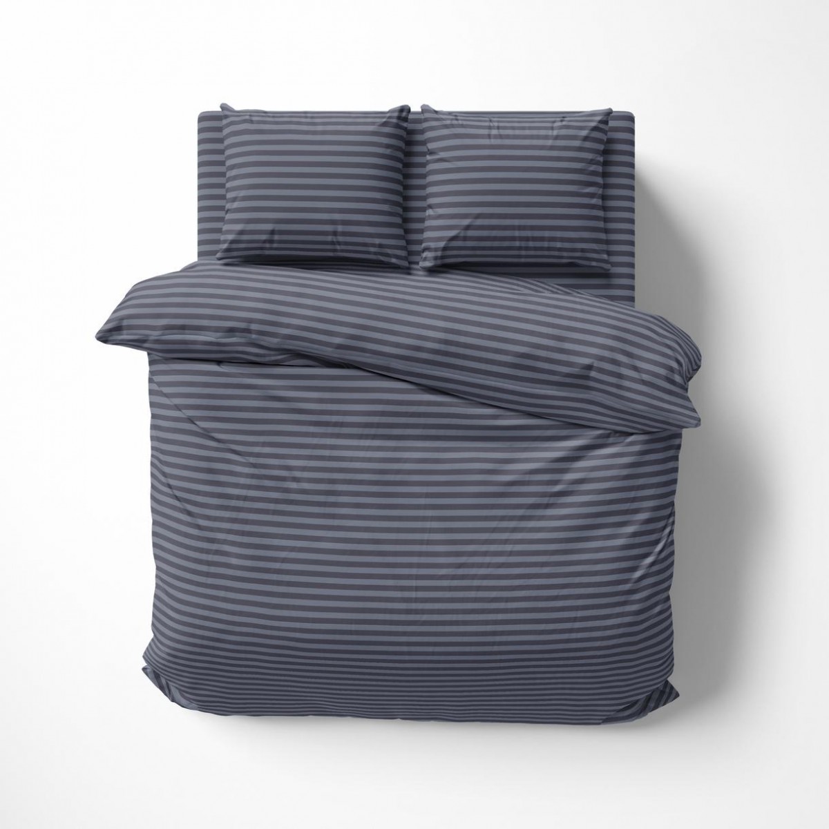Постільна білизна “LeLIT” B-1189, Бязь, Графіт в смужку, Двоспальна