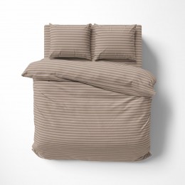 Постільна білизна “LeLIT” B-1188, Бязь, Бежевий в смужку, Двоспальна