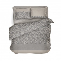 Постельное белье “LeLIT”, Бязь, Светло-Серый с Белым, Семейный, B-1144