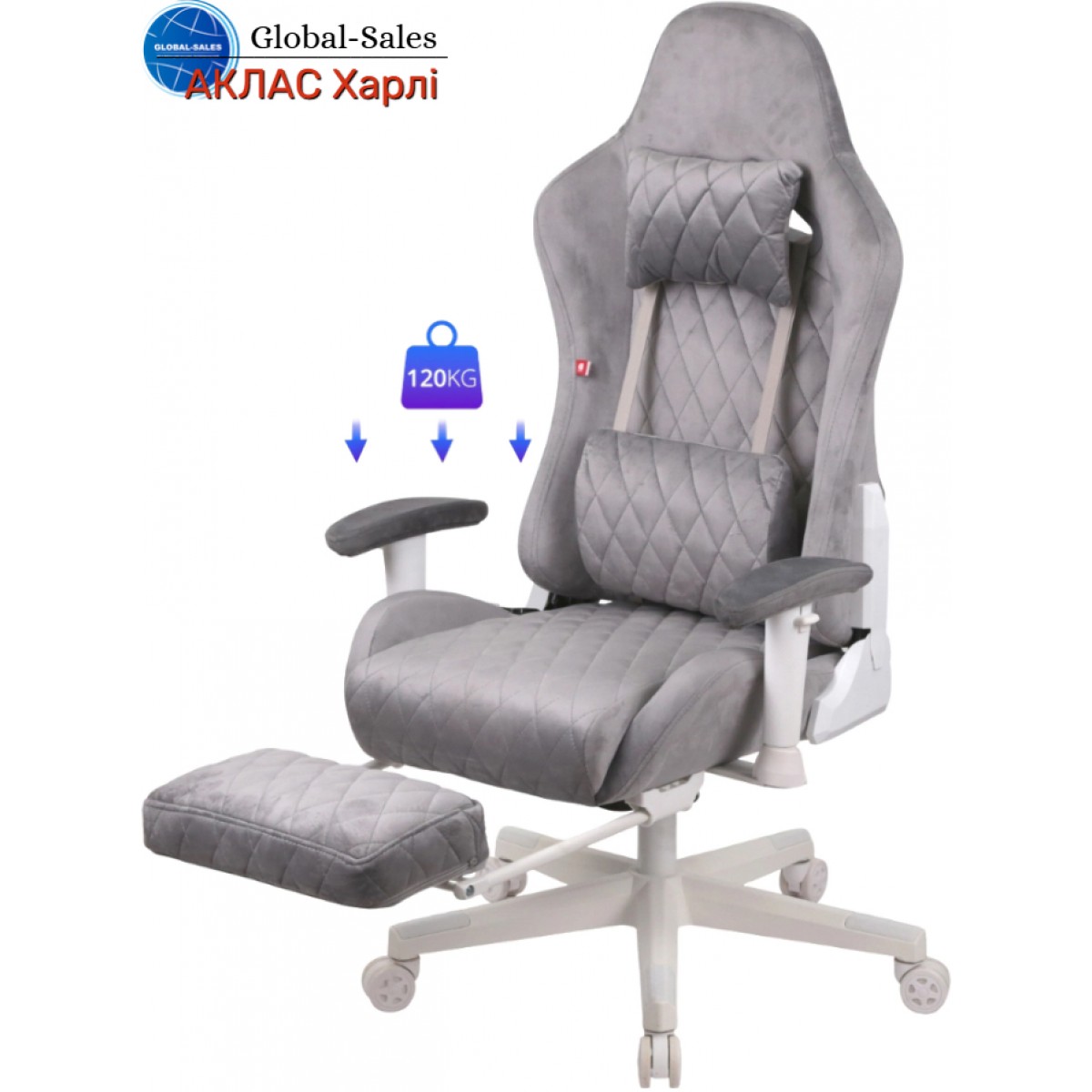 Крісло геймерське АКЛАС Харлі R OT-R299H Сірий (Сірий) Крісло геймерське АКЛАС Харлі R OT-R299H Сірий (Сірий)