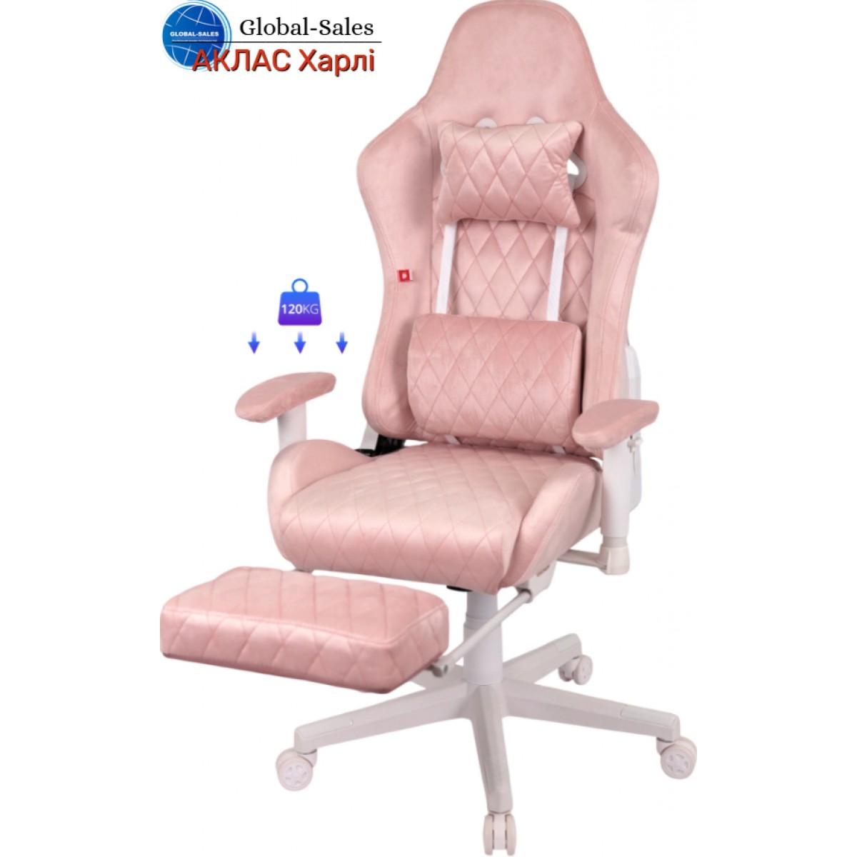 Крісло геймерське АКЛАС Харлі R OT-R299H Рожевий (Рожевий) Крісло геймерське АКЛАС Харлі R OT-R299H Рожевий (Рожевий)