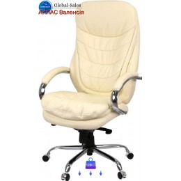 Крісло АКЛАС Валенсія Soft CH MB Бежевий (Шкіра LC-F)