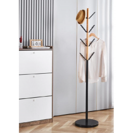 Вішак підлоговий АКЛАС Ліщина (VKY-6039B) Коричневий (Дерево бук/ метал чорний)