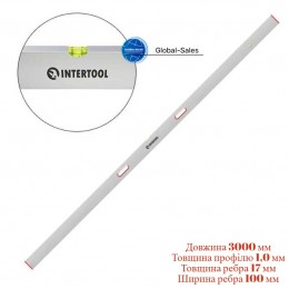 Правило-уровень Intertool с ручками 3000 мм (MT-2130)