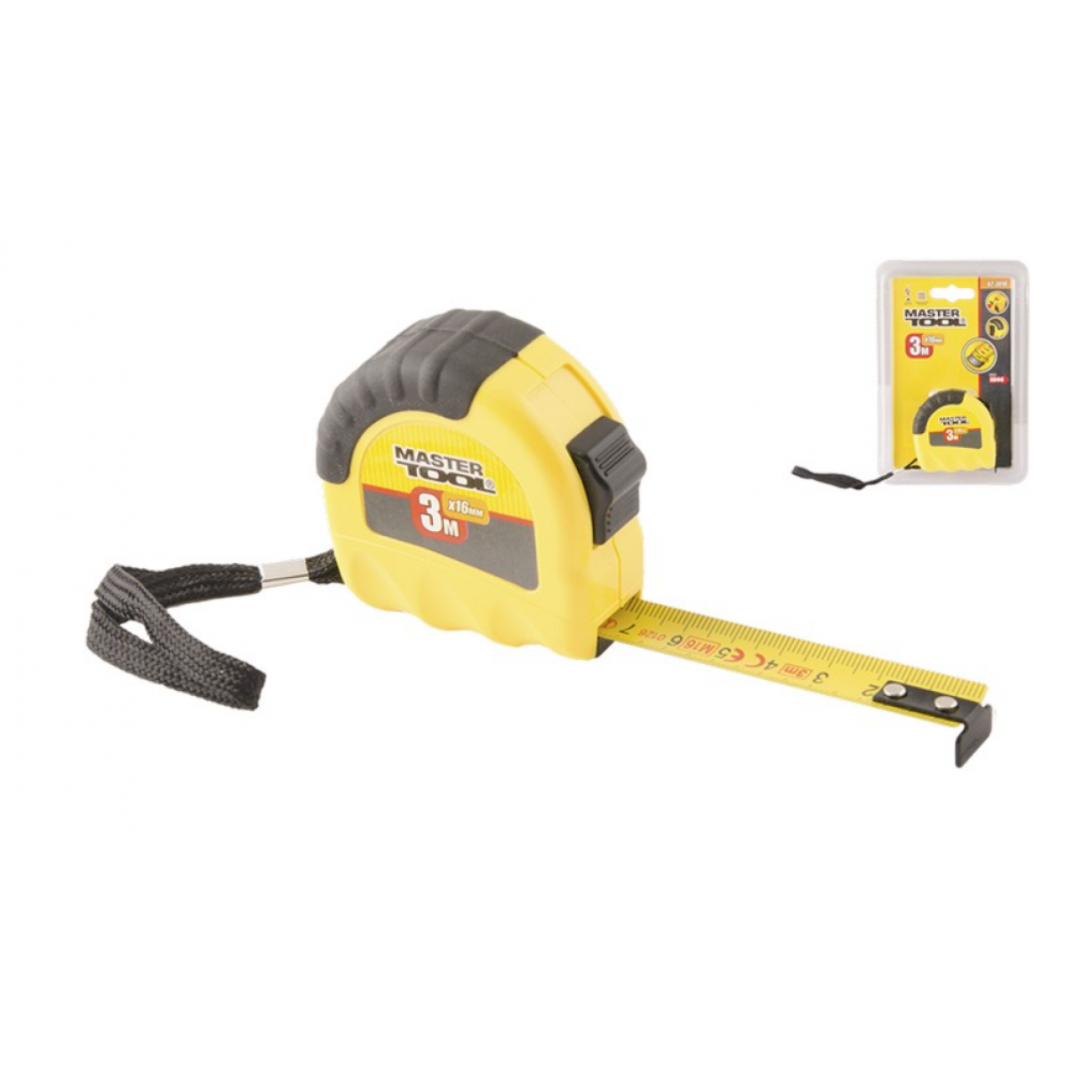 Рулетка Mastertool 3 м х 16 мм Shiftlock (62-3016)
