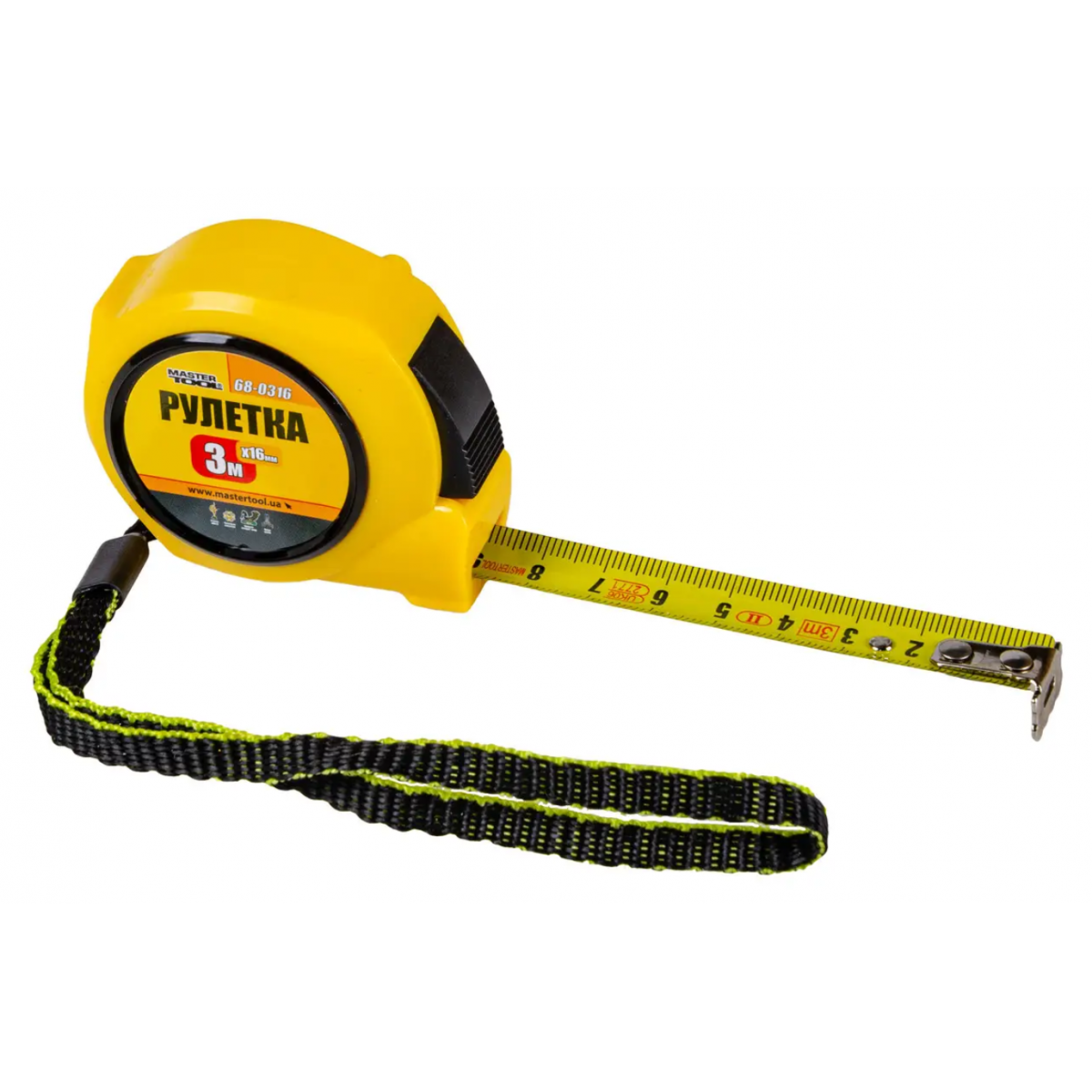 Рулетка Mastertool 3 м x 16 мм магнит (61-3016)