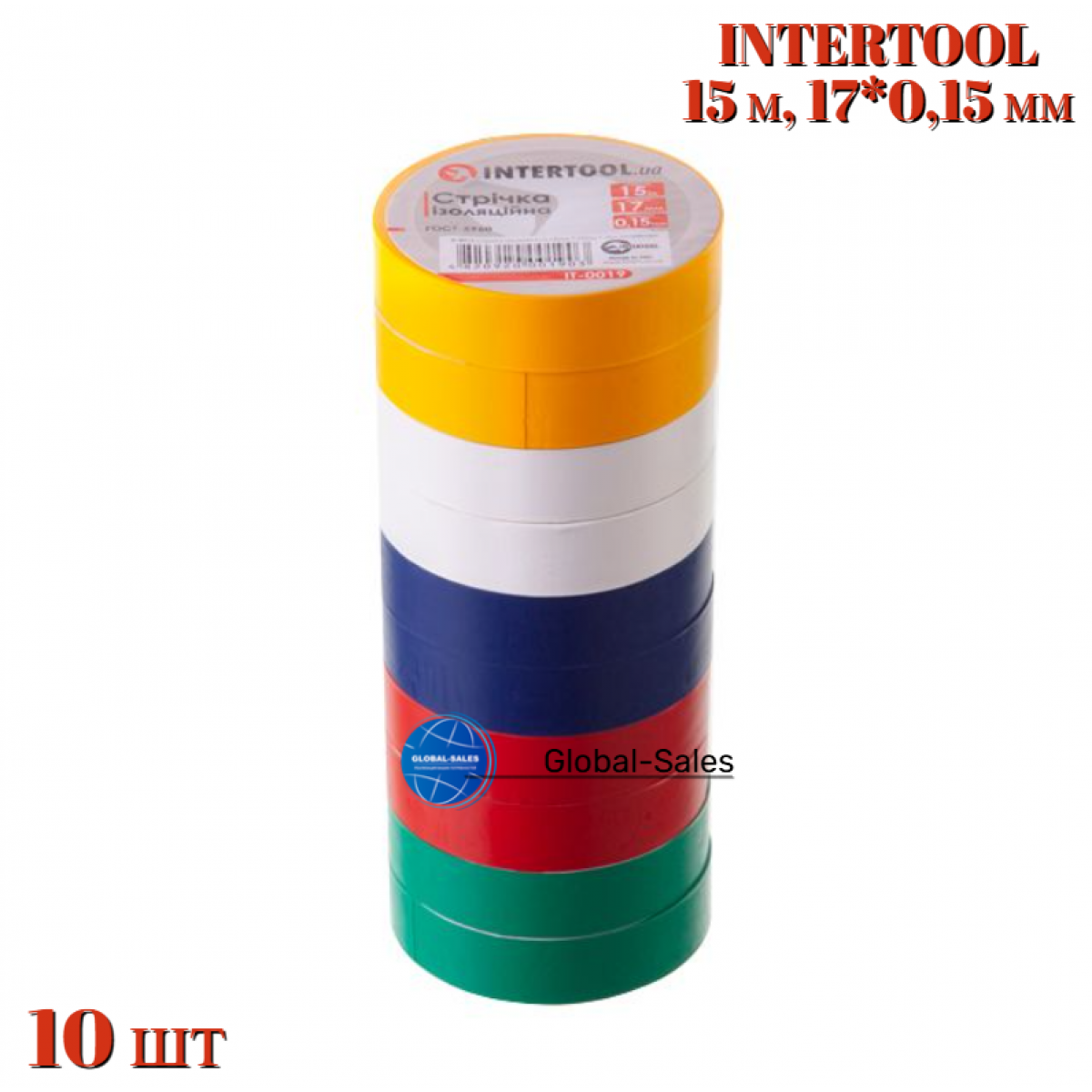 Лента изоляционная Intertool 15 м ассорти (IT-0019) Лента изоляционная Intertool 15 м ассорти (IT-0019)
