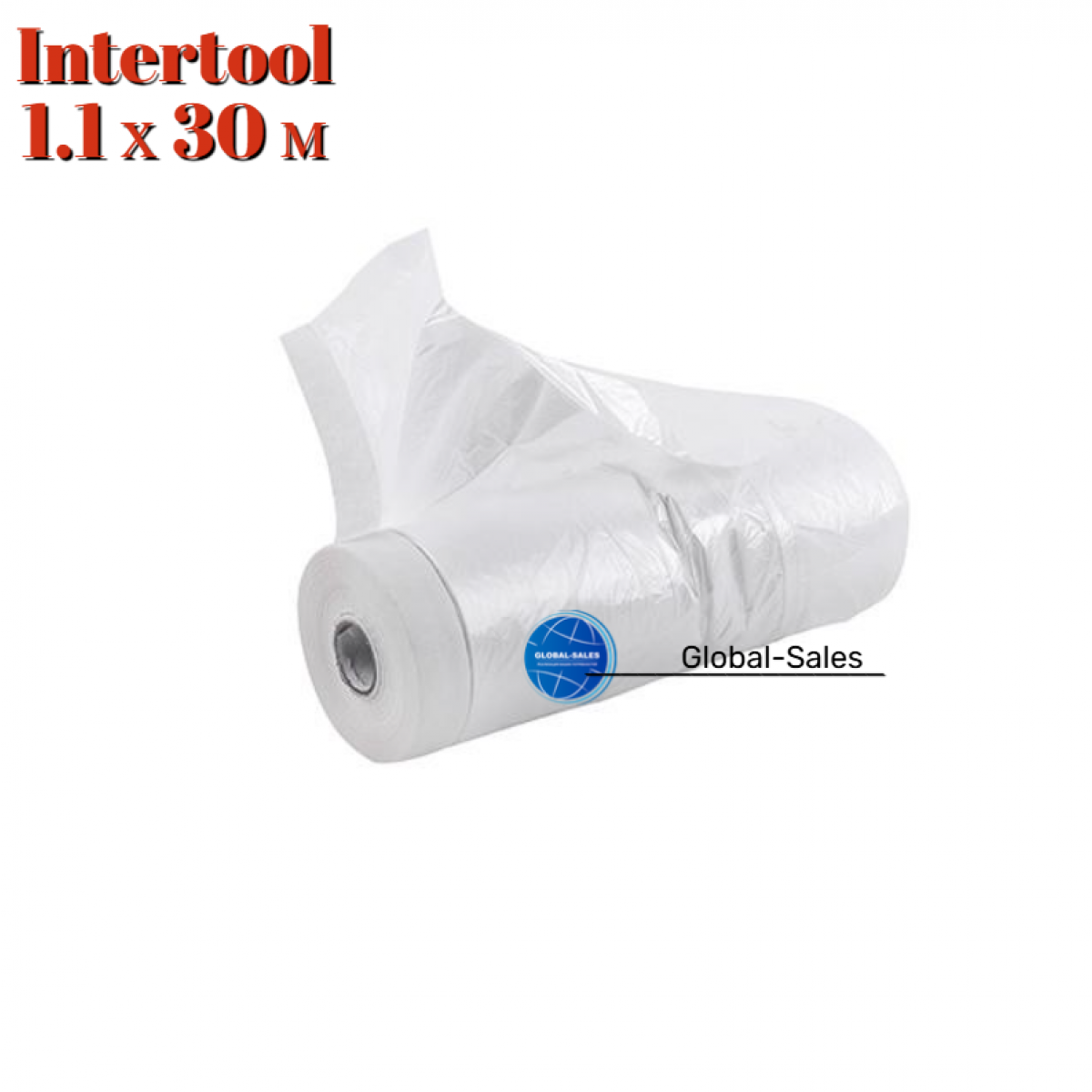 Пленка защитная с малярной лентой Intertool 1.1 х 30 м (KT-0802)