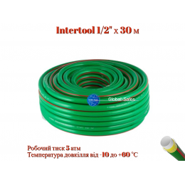 Шланг поливочный Intertool 1/2" х 30 м салатовый 4-х слойный (GE-4105)