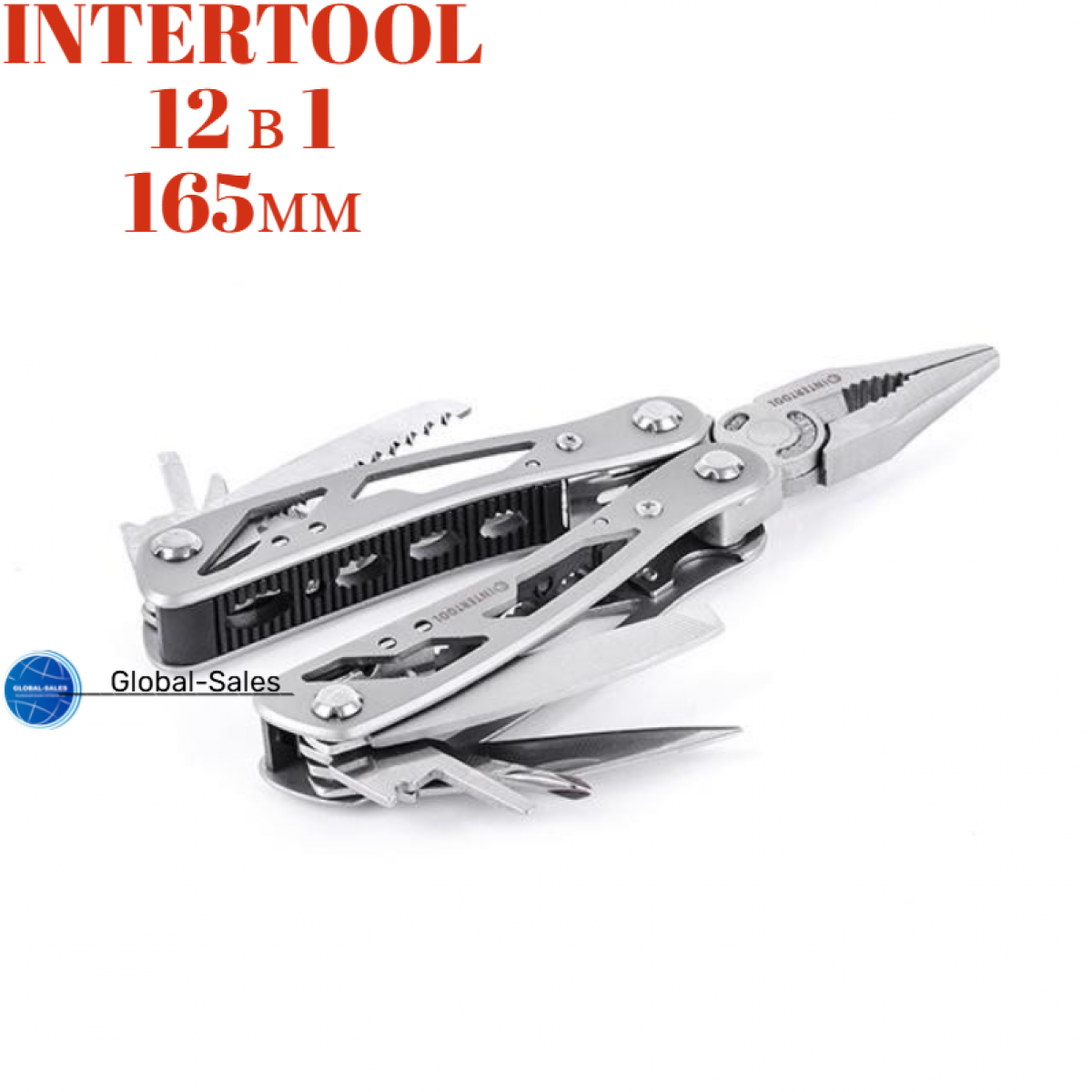 Мультитул Intertool 12-в-1 (HT-0540) нержавеющая сталь Мультитул Intertool 12-в-1 (HT-0540) нержавеющая сталь
