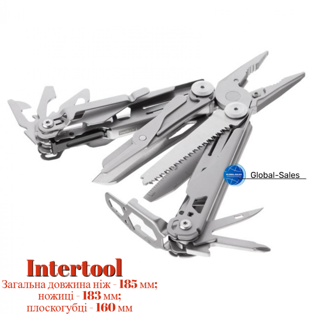 Мультитул Intertool-Storm 107мм x 12-в-1 Hornet (HT-0547) сталь 440A Мультитул Intertool-Storm 107мм x 12-в-1 Hornet (HT-0547) сталь 440A