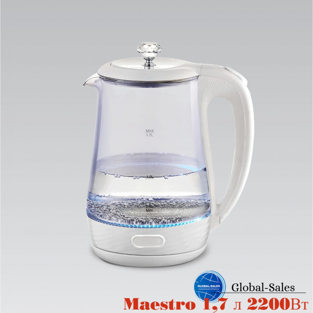 Электрочайник Maestro MR-052-White (MR-052-WHITE)  1,7 л, 2200Вт