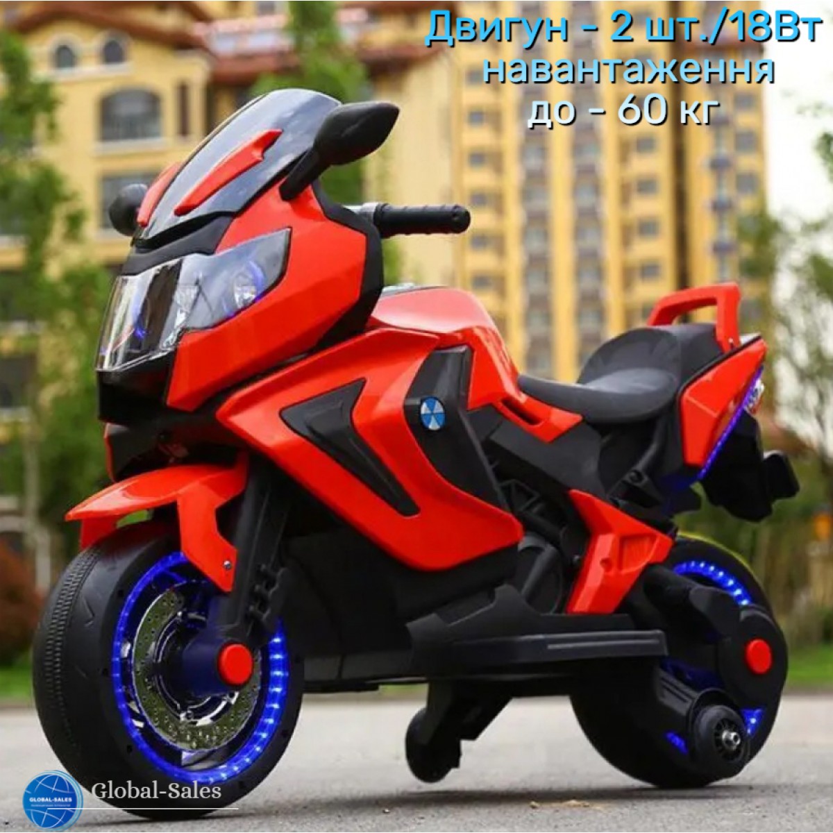 Дитячий електромотоцикл SPOKO SP-1600 червоний