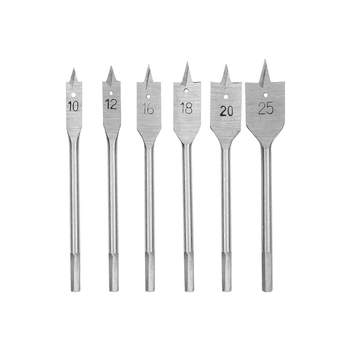 Набор сверл по дереву перьевых Intertool 6 шт. (10 12 16 18 20 25 мм) (SD-0206) Набор сверл по дереву перьевых Intertool 6 шт. (10 12 16 18 20 25 мм) (SD-0206)