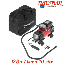Миникомпрессор автомобильный Intertool 12В x 7 bar x 20 л/мин (AC-0001)