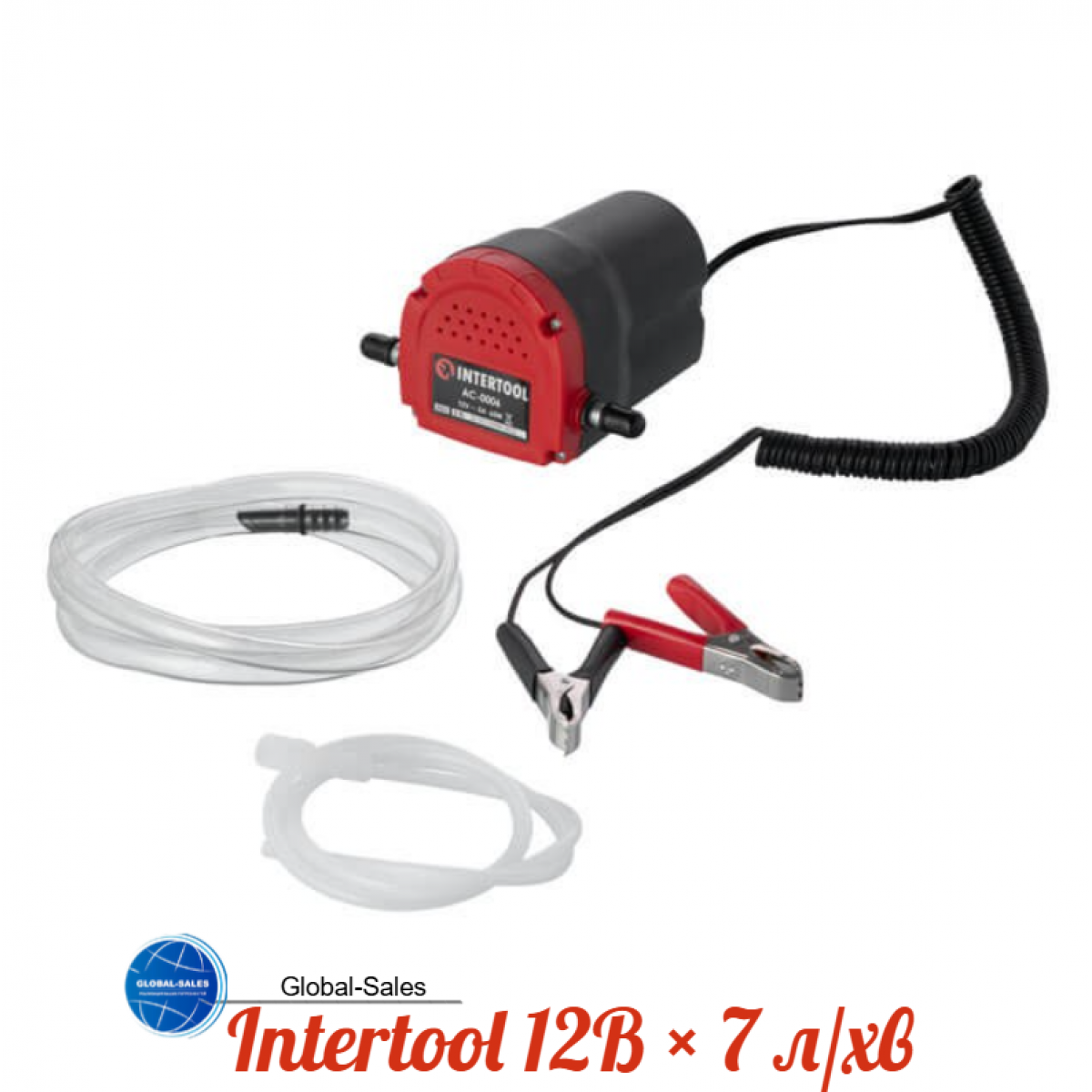 Насос вакуумный для откачки масла и топлива Intertool 12В × 7 л/мин (AC-0006)