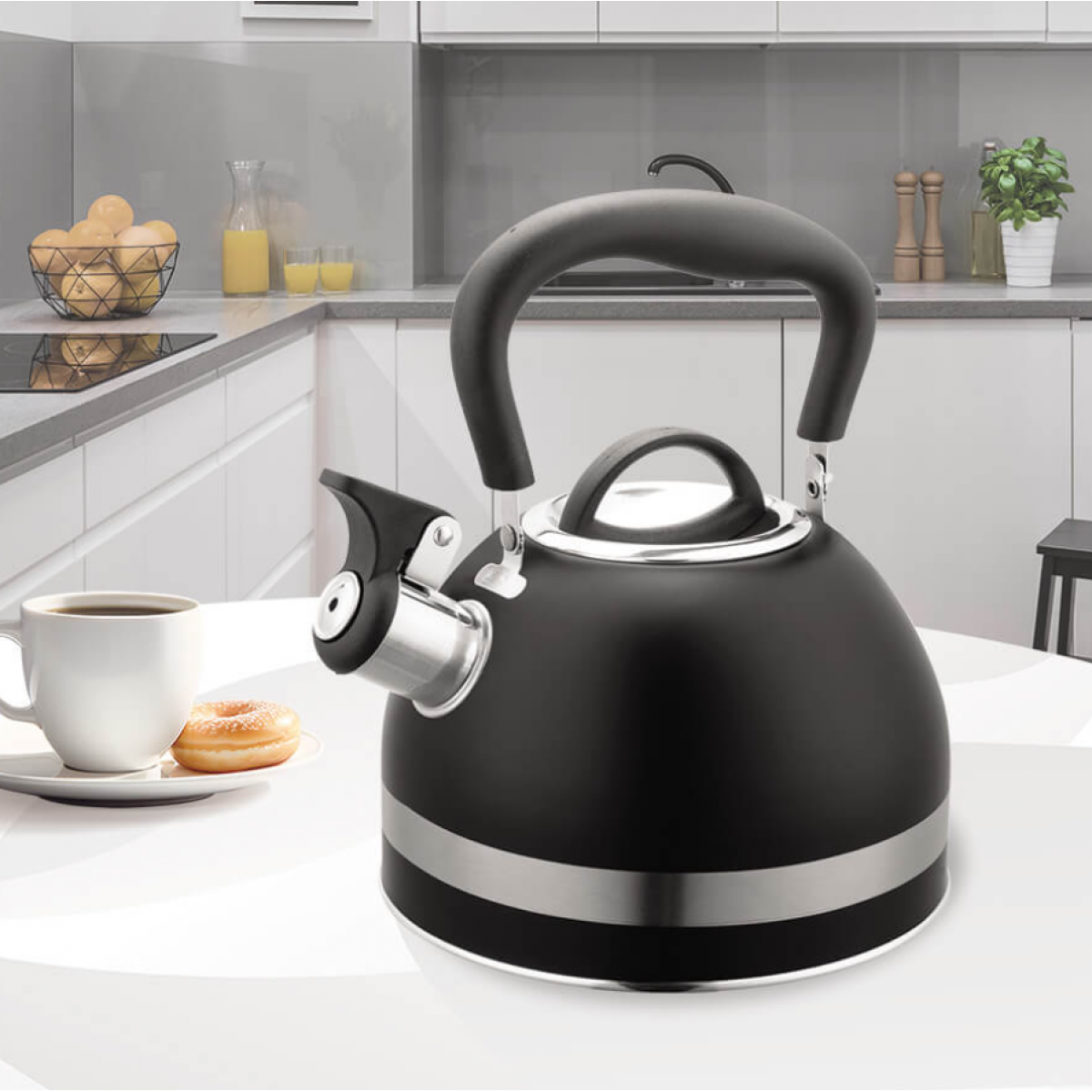 Чайник нержавеющий Maestro 1.8л черный (MR-1336-BLACK)
