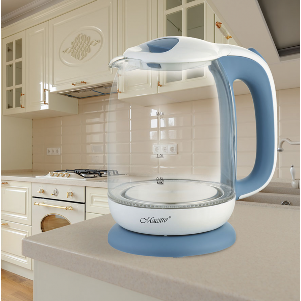Электрочайник Maestro MR-056-Blue (MR-056-BLUE) 1,7 л, подсветка