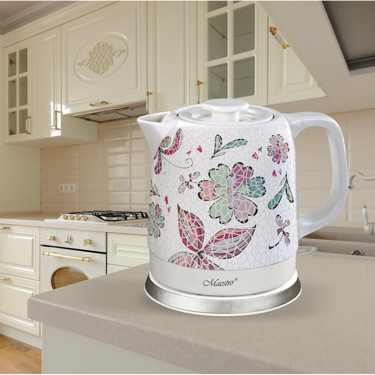 Электрочайник Maestro MR-068-Flowers (MR-068-FLOWERS) керамика, 1,5 л