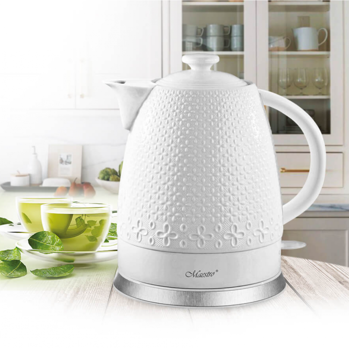 Электрочайник Maestro 1.5 керамический (MR-073) 1200 Вт, белый