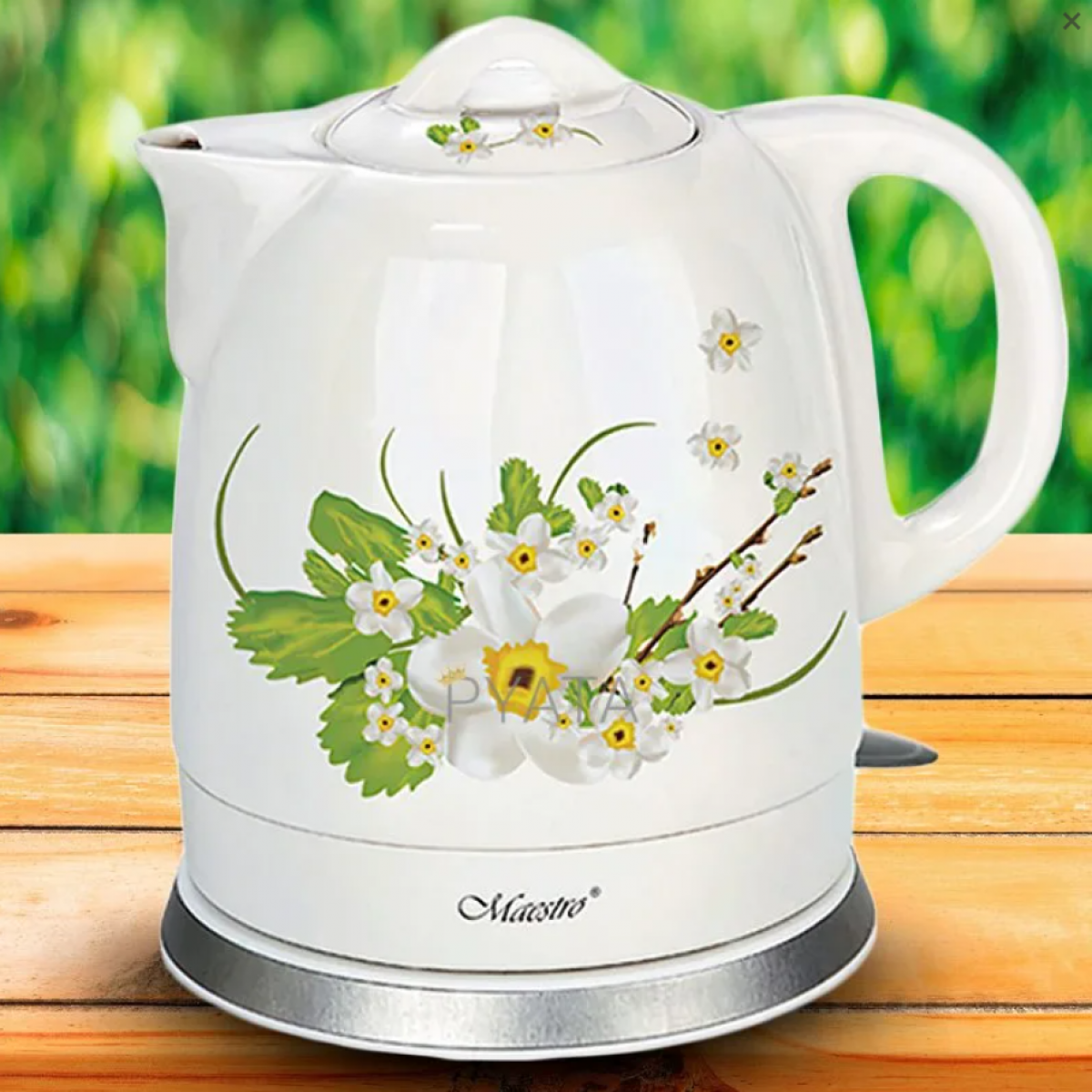 Электрочайник Maestro MR-066-White Flowers (MR-066-WHITE-FLOWERS) 1,5 л, керамика