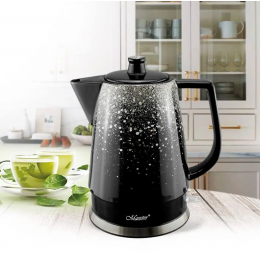 Электрочайник керамический Maestro 1.5л  черно - серебряный (MR-074-SILVER) 1500 Вт