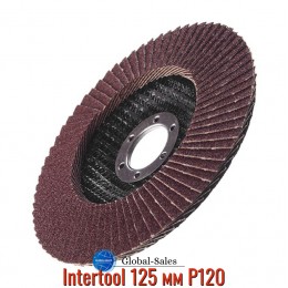 Круг лепестковый торцевой Intertool 125 мм Р120 (BT-0212) Круг лепестковый торцевой Intertool 125 мм Р120 (BT-0212)